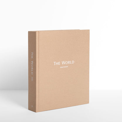 The World travel journal, linen cover in sand color